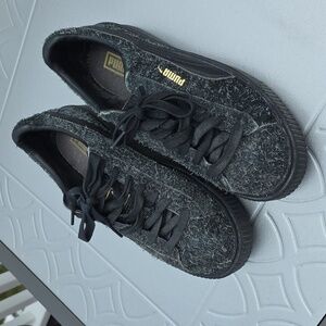 PUMA Suede Elemental Platform Charcoal Grey Whiskered sneakers  9